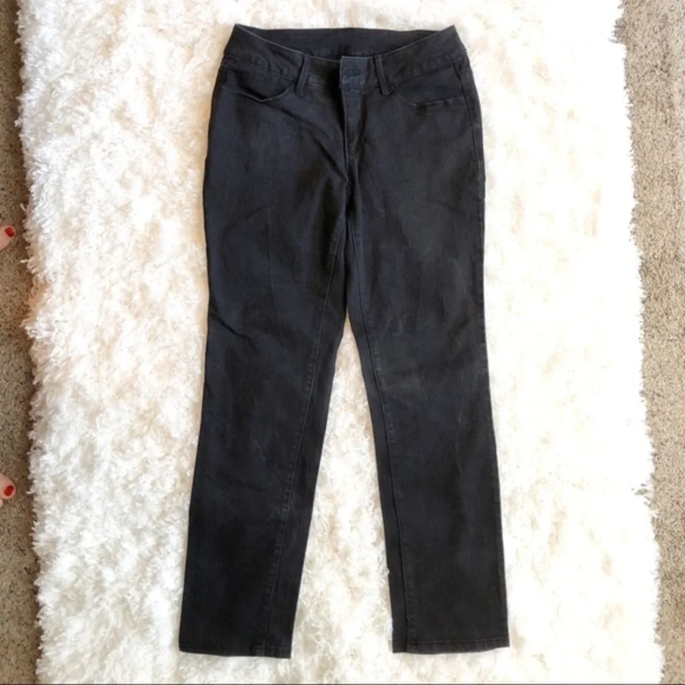 Women’s Faded Glory Black Stone-Washed Jeans Sz 8P - Picture 2 of 6